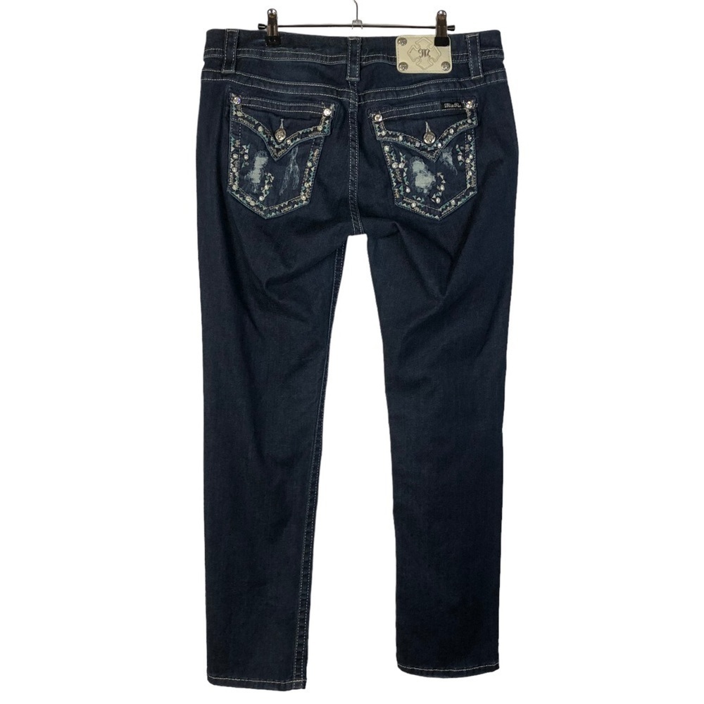 Miss Me Mid Rise Easy Skinny Dark Wash‎ Embellished Skinny Jeans 33